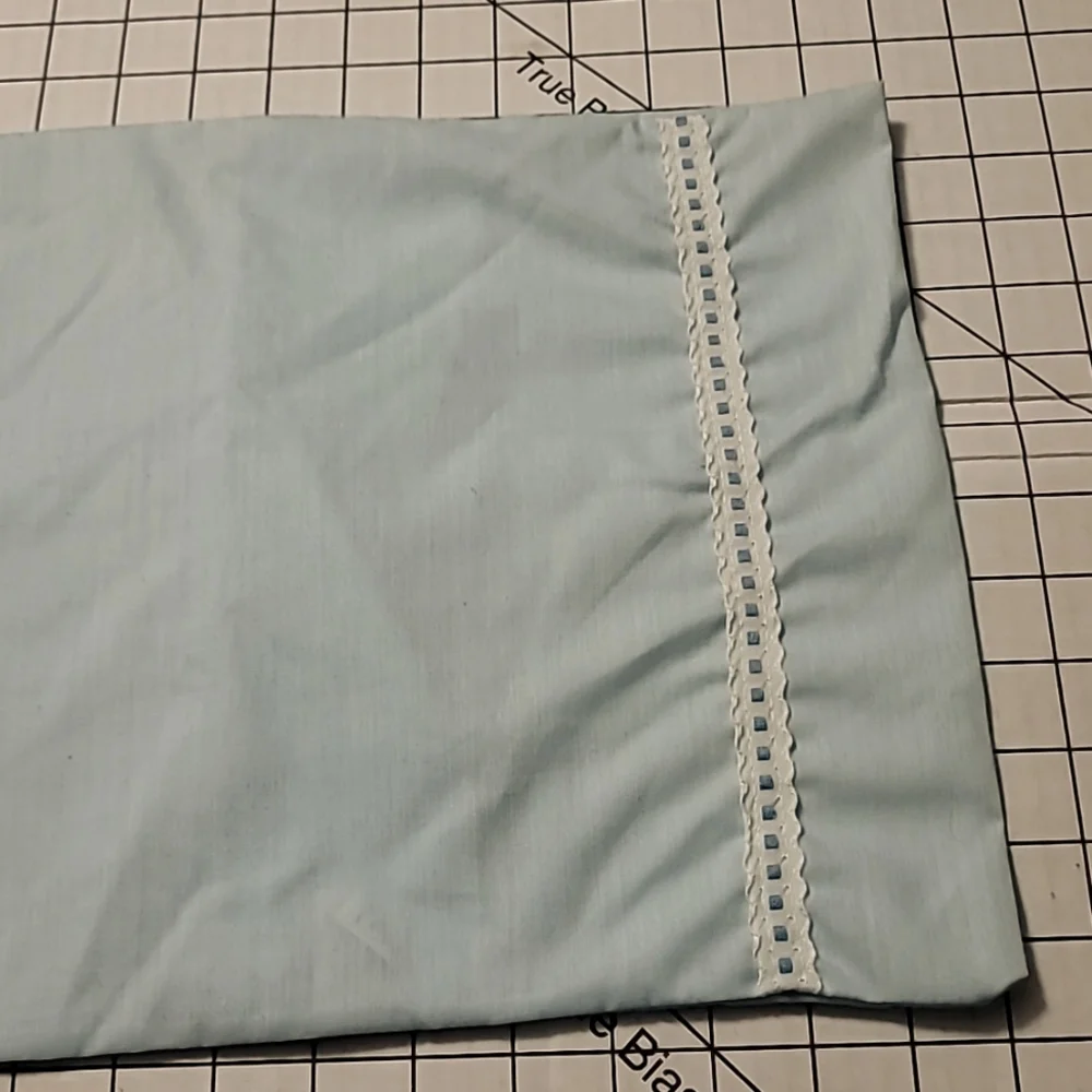 Vintage Light Blue with Ribbon Pillow‎ Cover Preloved